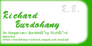 richard burdohany business card